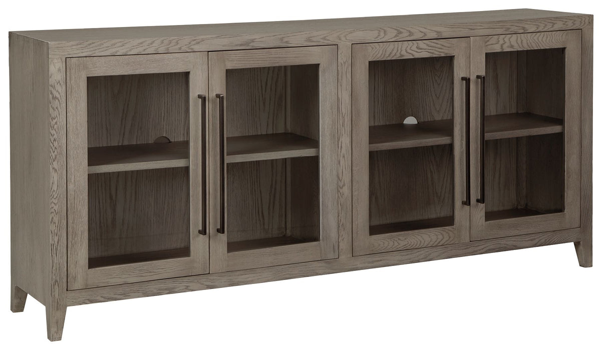Dalenville - Warm Gray - Accent Cabinet - 4 Doors Cleveland Home Outlet (OH) - Furniture Store in Middleburg Heights Serving Cleveland, Strongsville, and Online