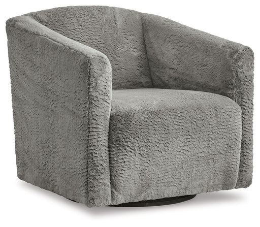 Bramner - Charcoal - Swivel Accent Chair Cleveland Home Outlet (OH) - Furniture Store in Middleburg Heights Serving Cleveland, Strongsville, and Online