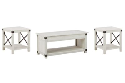 Bayflynn - Whitewash - 3 Pc. - Coffee Table, 2 End Tables Cleveland Home Outlet (OH) - Furniture Store in Middleburg Heights Serving Cleveland, Strongsville, and Online