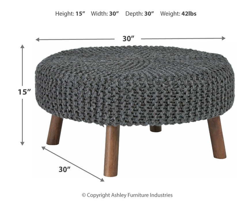 Jassmyn - Charcoal - Oversized Accent Ottoman Cleveland Home Outlet (OH) - Furniture Store in Middleburg Heights Serving Cleveland, Strongsville, and Online