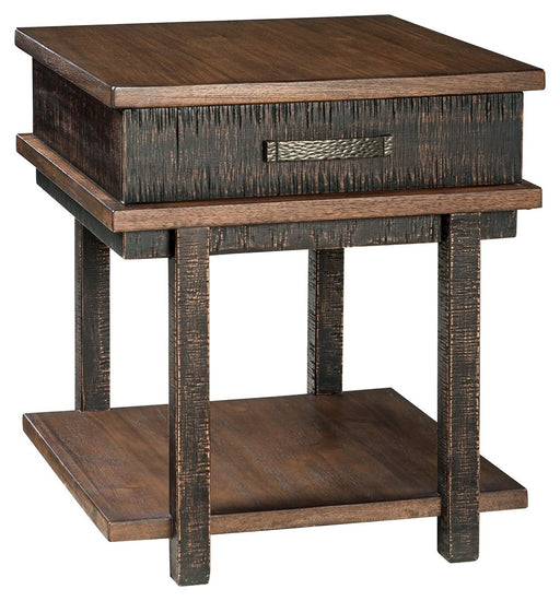 Stanah - Brown / Beige - Rectangular End Table Cleveland Home Outlet (OH) - Furniture Store in Middleburg Heights Serving Cleveland, Strongsville, and Online