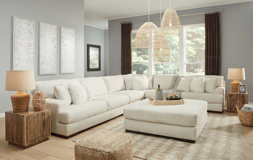 Zada - Ivory - 5 Pc. - Corner Sofa 4 Pc Sectional, Ottoman Cleveland Home Outlet (OH) - Furniture Store in Middleburg Heights Serving Cleveland, Strongsville, and Online