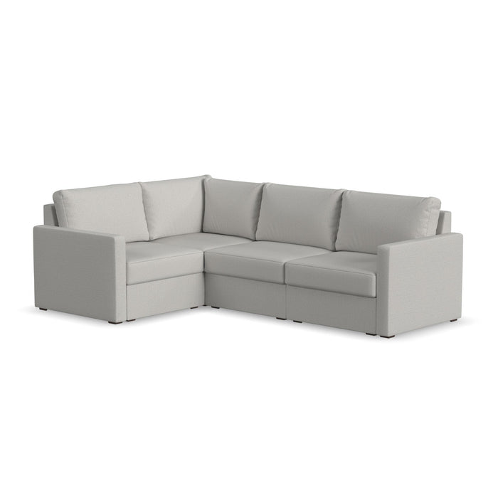 Flex - 4-Seat Sectional with Standard Arm - Pearl Silver