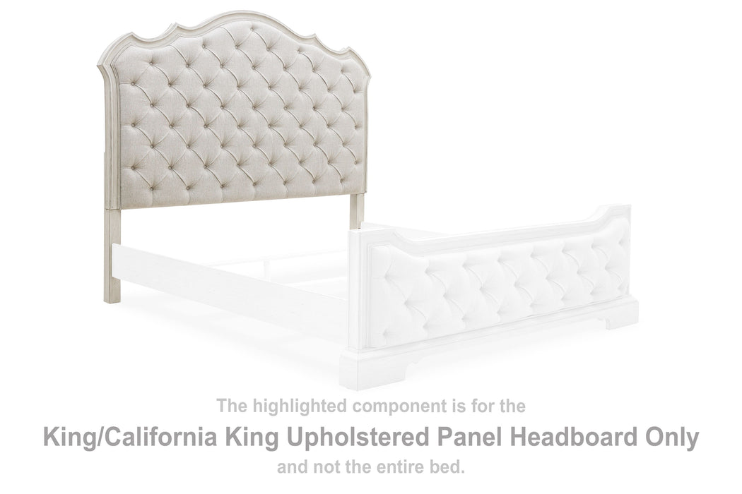Arlendyne - Antique White - King / Cal King Upholstered Panel Headboard