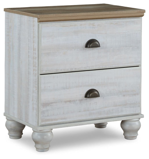 Haven Bay - Brown / Beige - Two Drawer Night Stand Cleveland Home Outlet (OH) - Furniture Store in Middleburg Heights Serving Cleveland, Strongsville, and Online
