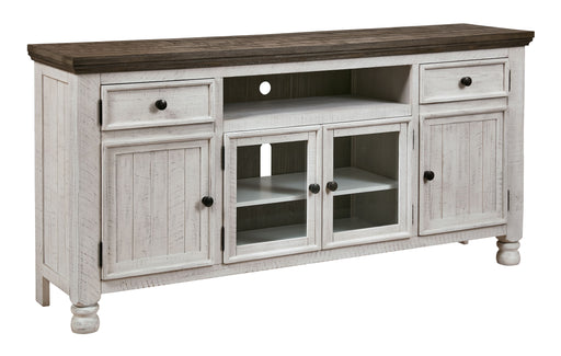 Havalance - Brown / Beige - Extra Large TV Stand - 4 Doors Cleveland Home Outlet (OH) - Furniture Store in Middleburg Heights Serving Cleveland, Strongsville, and Online