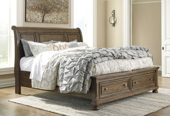 Flynnter - Medium Brown - King/Cal King Sleigh Headboard Cleveland Home Outlet (OH) - Furniture Store in Middleburg Heights Serving Cleveland, Strongsville, and Online