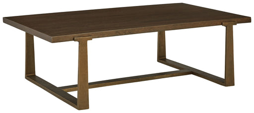 Balintmore - Brown / Gold Finish - Rectangular Cocktail Table Cleveland Home Outlet (OH) - Furniture Store in Middleburg Heights Serving Cleveland, Strongsville, and Online