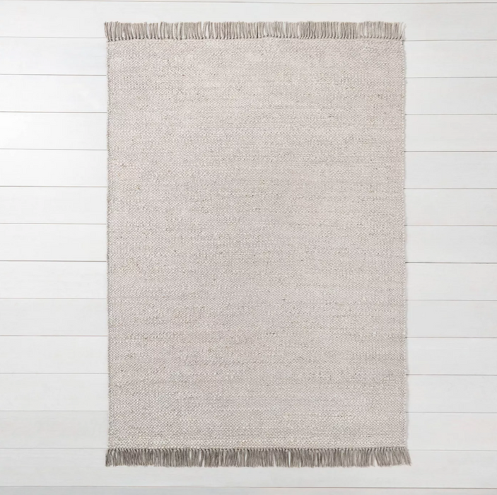 5' x 7' Bleached Jute Fringe Area Rug Gray - Hearth & Hand Cleveland Home Outlet (OH) - Furniture Store in Middleburg Heights Serving Cleveland, Strongsville, and Online