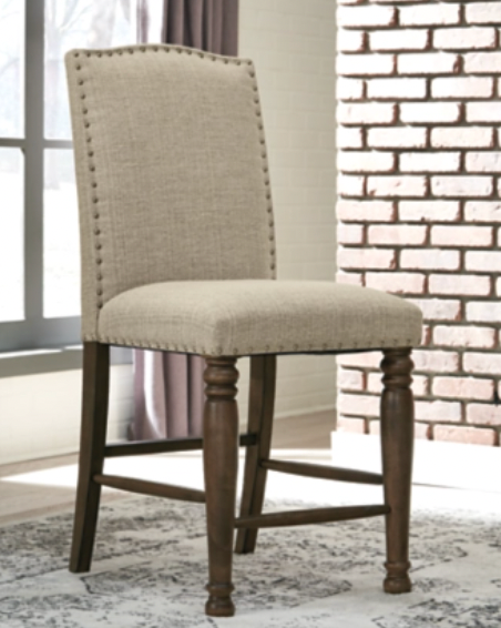 Lettner Gray/Brown Upholstered Barstool 2/Ct Cleveland Home Outlet - Furniture Store in Middleburg Heights Serving Cleveland, Strongsville, and Online