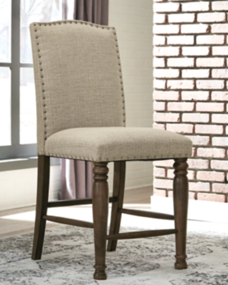 Lettner Gray/Brown Upholstered Barstool 2/Ct Cleveland Home Outlet (OH) - Furniture Store in Middleburg Heights Serving Cleveland, Strongsville, and Online