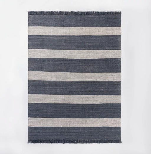 9' x 12' Highland Striped Jute/Wool Area Rug Blue Cleveland Home Outlet (OH) - Furniture Store in Middleburg Heights Serving Cleveland, Strongsville, and Online