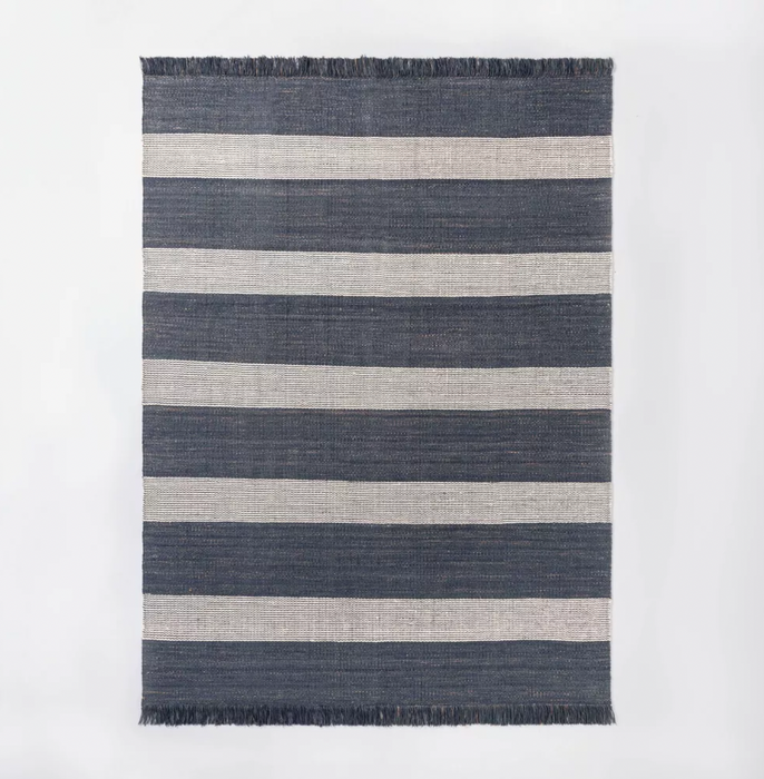 9' x 12' Highland Striped Jute/Wool Area Rug Blue Cleveland Home Outlet (OH) - Furniture Store in Middleburg Heights Serving Cleveland, Strongsville, and Online