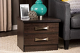 Colburn Modern And Contemporary 2 - Drawer Wood Storage Nightstand Bedside Table - Dark Brown Finish Cleveland Home Outlet (OH) - Furniture Store in Middleburg Heights Serving Cleveland, Strongsville, and Online