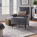 Mercer Rolled Upholstered Armchair with Casters - Gray Cleveland Home Outlet (OH) - Furniture Store in Middleburg Heights Serving Cleveland, Strongsville, and Online