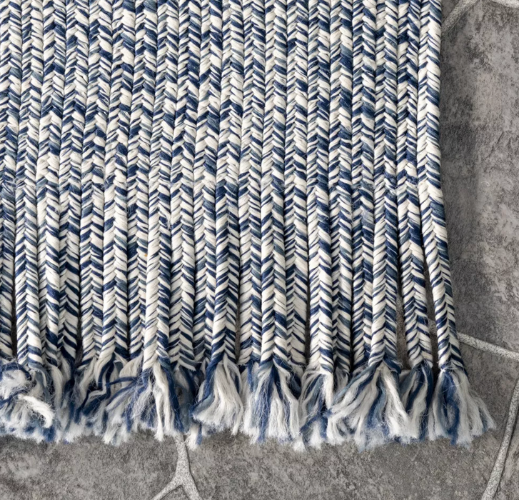 5' x 8' Blue nuLOOM Braided Courtney Tassel Indoor/Outdoor Rug Area Rug Cleveland Home Outlet (OH) - Furniture Store in Middleburg Heights Serving Cleveland, Strongsville, and Online