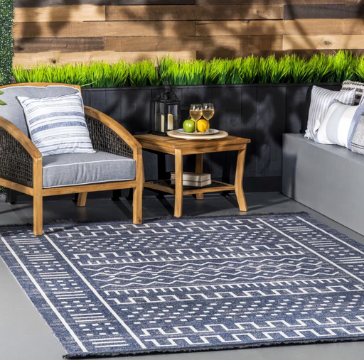 4'X6' Blue nuLOOM Outdoor Cora Area Rug Cleveland Home Outlet (OH) - Furniture Store in Middleburg Heights Serving Cleveland, Strongsville, and Online