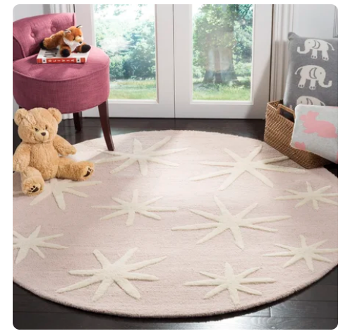 Round 5' Claro Floral Handmade Tufted Wool Pink/Ivory Area Rug Cleveland Home Outlet (OH) - Furniture Store in Middleburg Heights Serving Cleveland, Strongsville, and Online