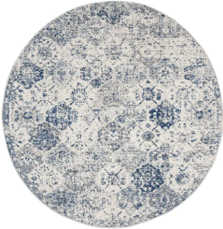 Round 5' Macy Oriental White/Royal Blue Area Rug Cleveland Home Outlet (OH) - Furniture Store in Middleburg Heights Serving Cleveland, Strongsville, and Online