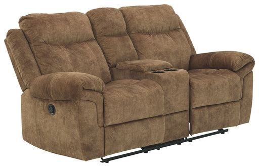 Huddle-up - Nutmeg - Glider Rec Loveseat W/Console Cleveland Home Outlet (OH) - Furniture Store in Middleburg Heights Serving Cleveland, Strongsville, and Online