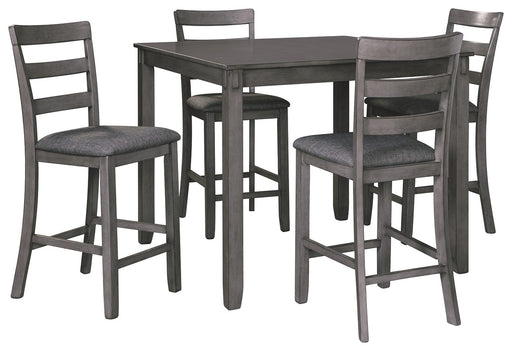 Bridson - Gray - Square Counter Tbl Set (Set of 5) Cleveland Home Outlet (OH) - Furniture Store in Middleburg Heights Serving Cleveland, Strongsville, and Online