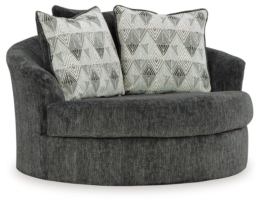 Biddeford - Shadow - Oversized Swivel Accent Chair Cleveland Home Outlet (OH) - Furniture Store in Middleburg Heights Serving Cleveland, Strongsville, and Online