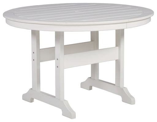 Crescent Luxe - White - Round Dining Table W/Umb Opt Cleveland Home Outlet (OH) - Furniture Store in Middleburg Heights Serving Cleveland, Strongsville, and Online