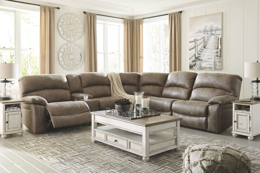Segburg - Driftwood - Left Arm Facing Power Sofa With Console 4 Pc Sectional Cleveland Home Outlet (OH) - Furniture Store in Middleburg Heights Serving Cleveland, Strongsville, and Online