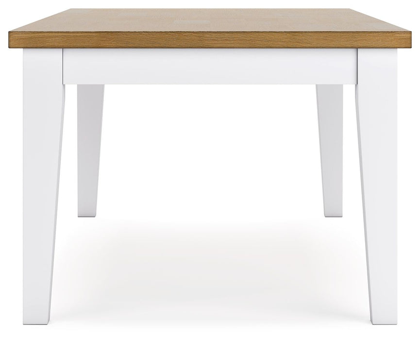 Ashbryn - White / Natural - Rectangular Dining Room Table