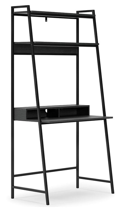 Yarlow - Black - Home Office Desk And Shelf Cleveland Home Outlet (OH) - Furniture Store in Middleburg Heights Serving Cleveland, Strongsville, and Online