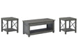 Freedan - Grayish Brown - 3 Pc. - Coffee Table, 2 End Tables Cleveland Home Outlet (OH) - Furniture Store in Middleburg Heights Serving Cleveland, Strongsville, and Online