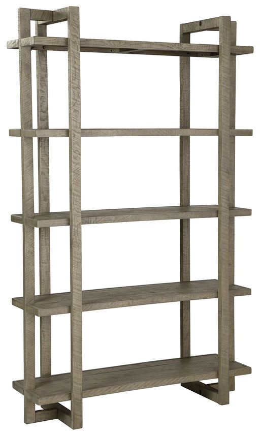 Bergton - Distressed Gray - Bookcase Cleveland Home Outlet (OH) - Furniture Store in Middleburg Heights Serving Cleveland, Strongsville, and Online