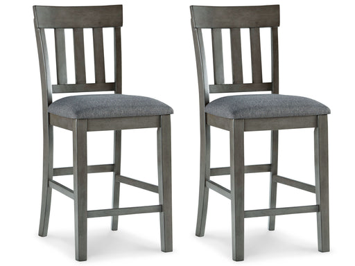Hallanden - Black / Gray - Upholstered Barstool (Set of 2) Cleveland Home Outlet (OH) - Furniture Store in Middleburg Heights Serving Cleveland, Strongsville, and Online