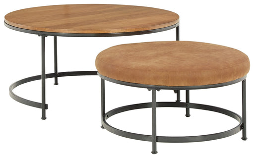 Drezmoore - Light Brown / Black - Nesting Cocktail Tables (Set of 2) Cleveland Home Outlet (OH) - Furniture Store in Middleburg Heights Serving Cleveland, Strongsville, and Online