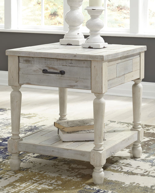 Shawnalore - Whitewash - Rectangular End Table Cleveland Home Outlet (OH) - Furniture Store in Middleburg Heights Serving Cleveland, Strongsville, and Online