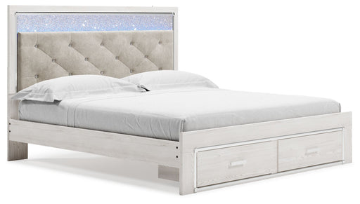 Altyra - White - King Upholstered Storage Bed Cleveland Home Outlet (OH) - Furniture Store in Middleburg Heights Serving Cleveland, Strongsville, and Online