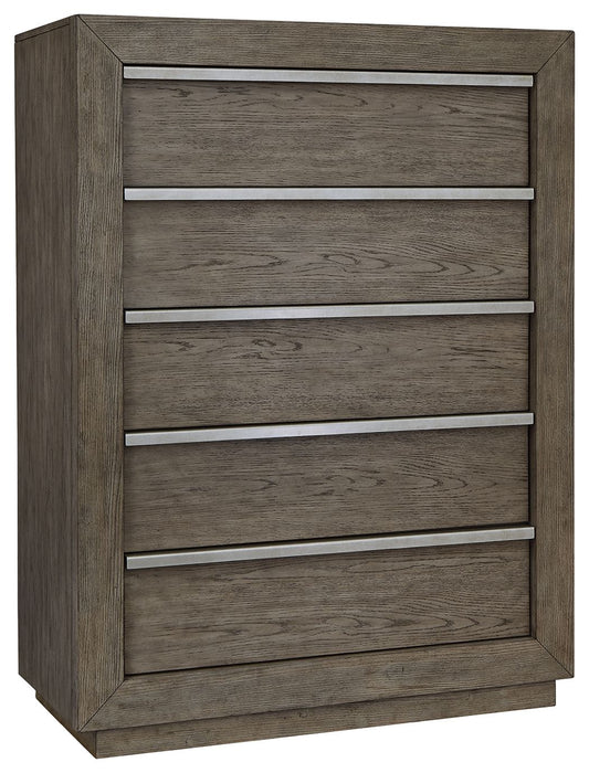 Anibecca - Weathered Gray - Five Drawer Chest Cleveland Home Outlet (OH) - Furniture Store in Middleburg Heights Serving Cleveland, Strongsville, and Online