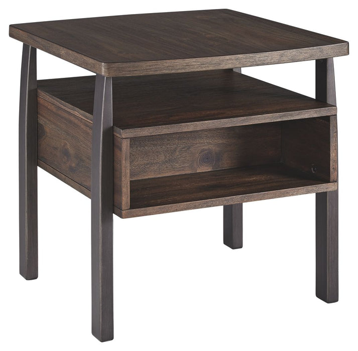 Vailbry - Dark Brown - Rectangular End Table Cleveland Home Outlet (OH) - Furniture Store in Middleburg Heights Serving Cleveland, Strongsville, and Online