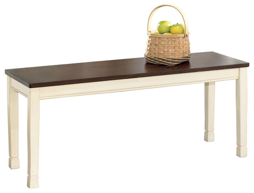 Whitesburg - Brown / Cottage White - Large Dining Room Bench Cleveland Home Outlet (OH) - Furniture Store in Middleburg Heights Serving Cleveland, Strongsville, and Online