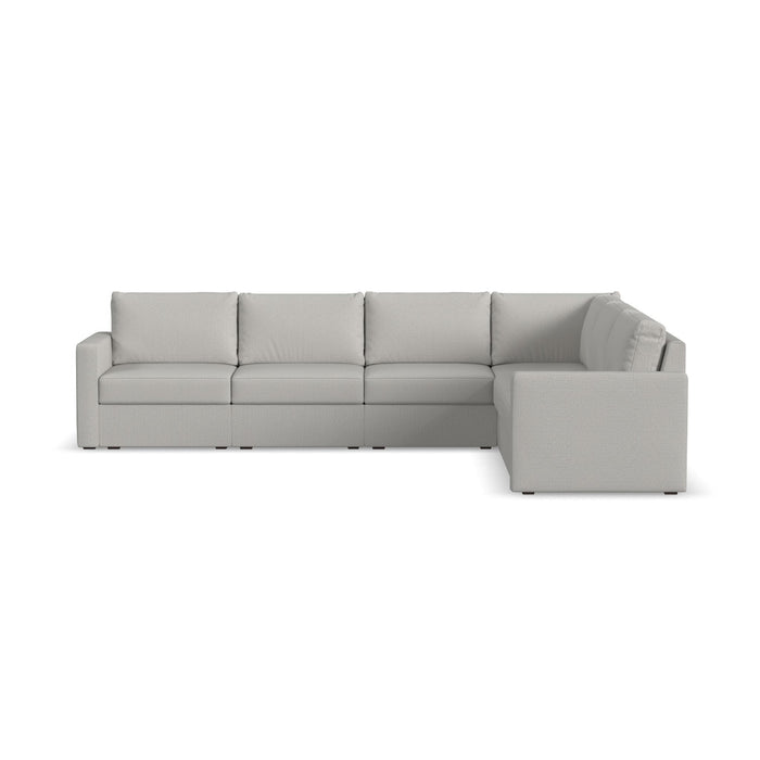 Flex - 6-Seat Sectional with Standard Arm - Pearl Silver