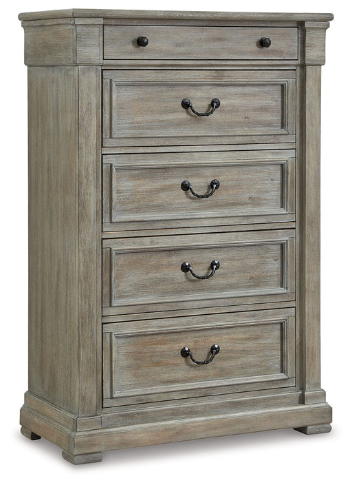 Moreshire - Bisque - Five Drawer Chest Cleveland Home Outlet (OH) - Furniture Store in Middleburg Heights Serving Cleveland, Strongsville, and Online