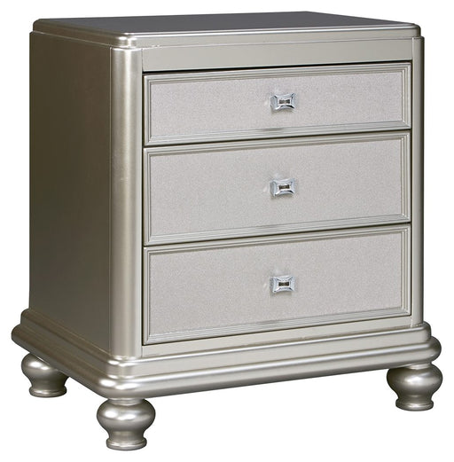Coralayne - Silver - Three Drawer Night Stand Cleveland Home Outlet (OH) - Furniture Store in Middleburg Heights Serving Cleveland, Strongsville, and Online