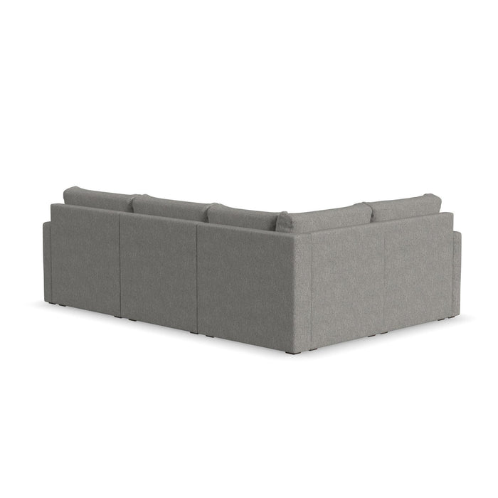 Flex - 4-Seat Sectional with Standard Arm - Dark Gray