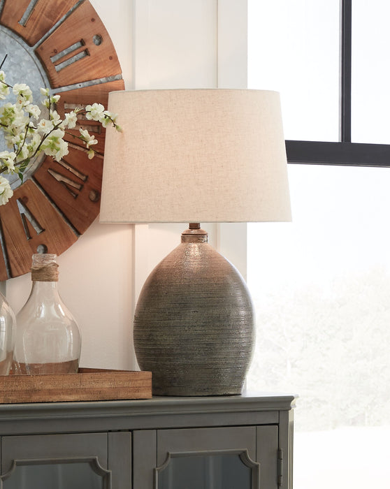 Joyelle - Gray - Terracotta Table Lamp Cleveland Home Outlet (OH) - Furniture Store in Middleburg Heights Serving Cleveland, Strongsville, and Online