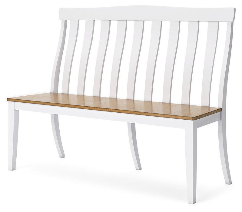 Ashbryn - White / Natural - Double Dining Chair