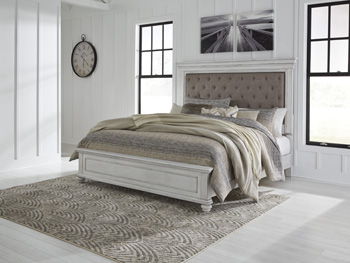 Kanwyn - Whitewash - Queen Uph Panel Headboard Cleveland Home Outlet (OH) - Furniture Store in Middleburg Heights Serving Cleveland, Strongsville, and Online