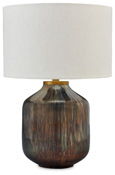 Jadstow - Black / Silver Finish - Glass Table Lamp Cleveland Home Outlet (OH) - Furniture Store in Middleburg Heights Serving Cleveland, Strongsville, and Online