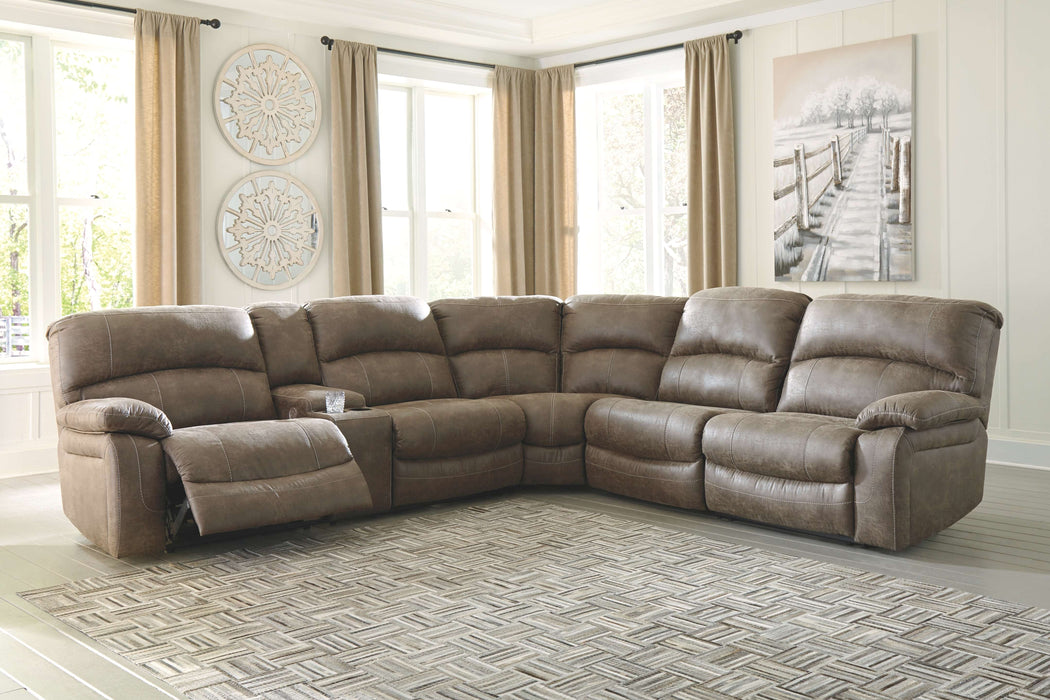 Segburg - Driftwood - Left Arm Facing Power Sofa With Console 4 Pc Sectional Cleveland Home Outlet (OH) - Furniture Store in Middleburg Heights Serving Cleveland, Strongsville, and Online