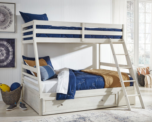 Robbinsdale - Antique White - Twin Over Full Bunk Bed With Storage Cleveland Home Outlet (OH) - Furniture Store in Middleburg Heights Serving Cleveland, Strongsville, and Online