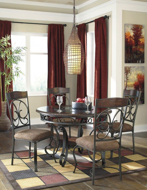 Glambrey - Brown - 5 Pc. - Dining Room Table, 4 Upholstered Side Chairs Cleveland Home Outlet (OH) - Furniture Store in Middleburg Heights Serving Cleveland, Strongsville, and Online